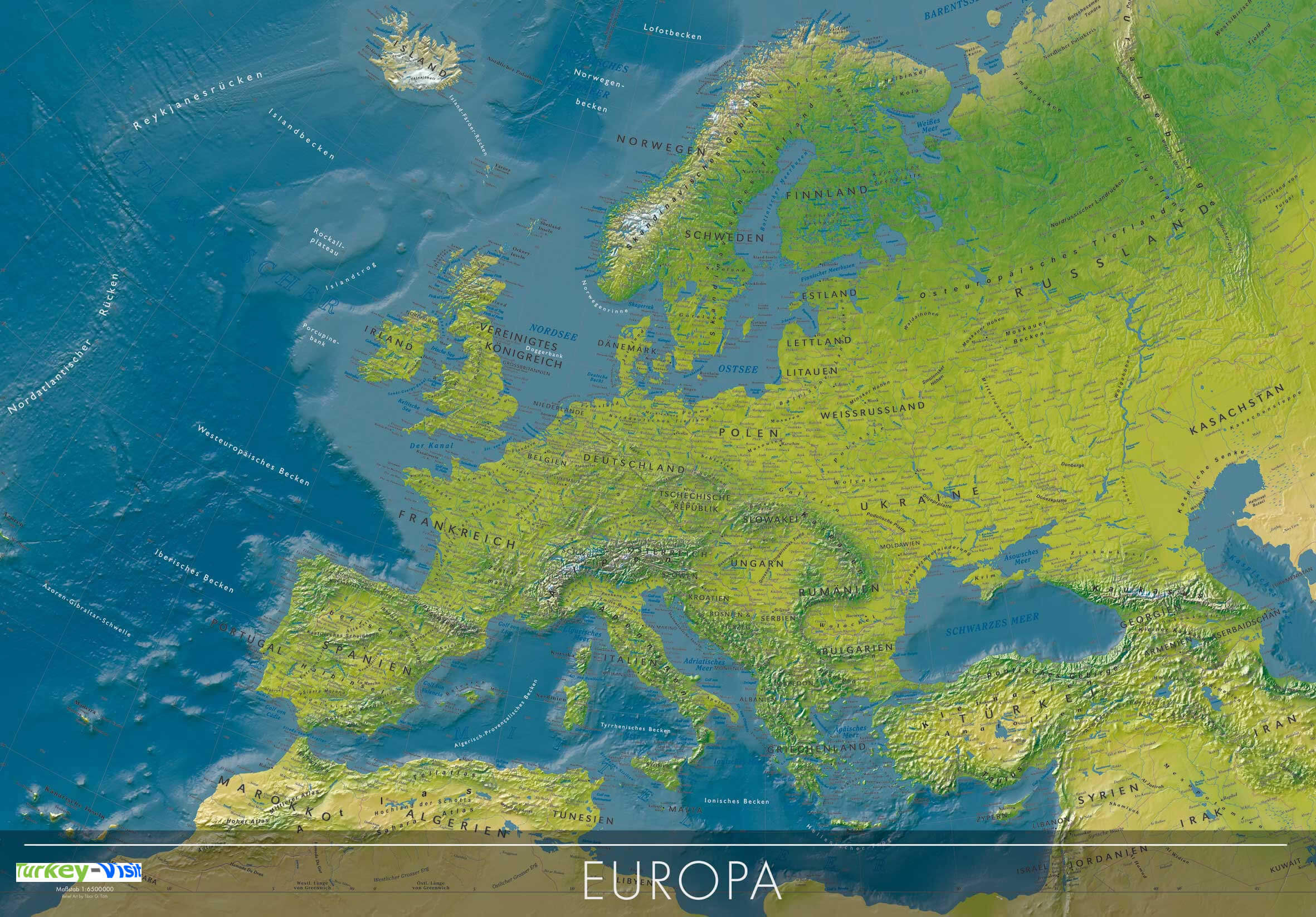 Carte relief Europe