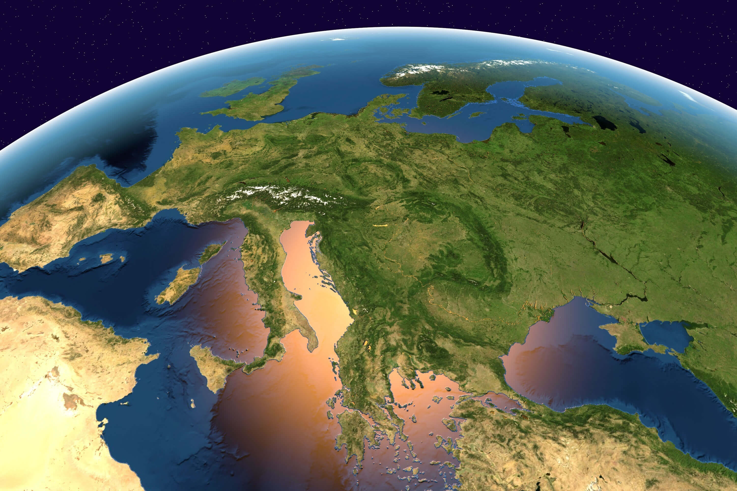 Carte satellite Europe