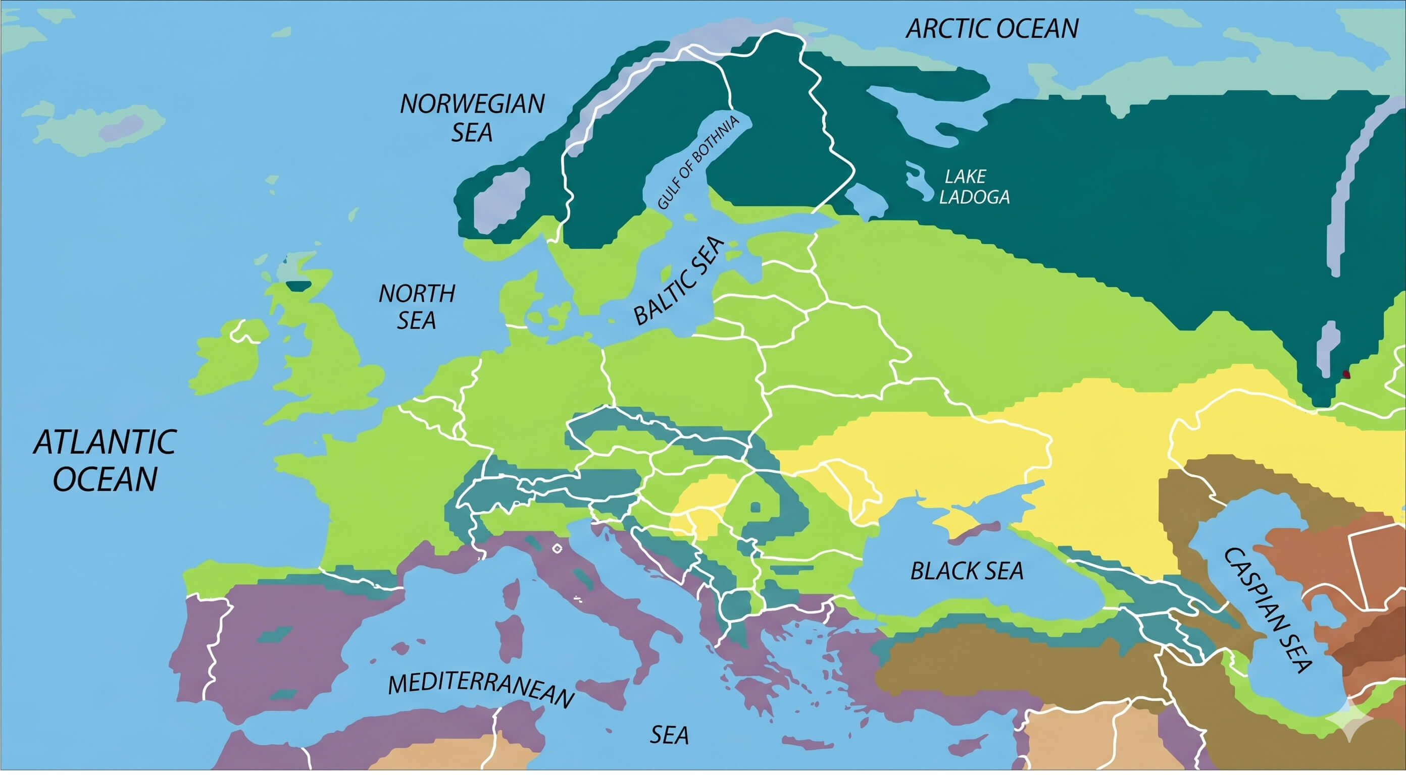 Carte zones vegetation Europe