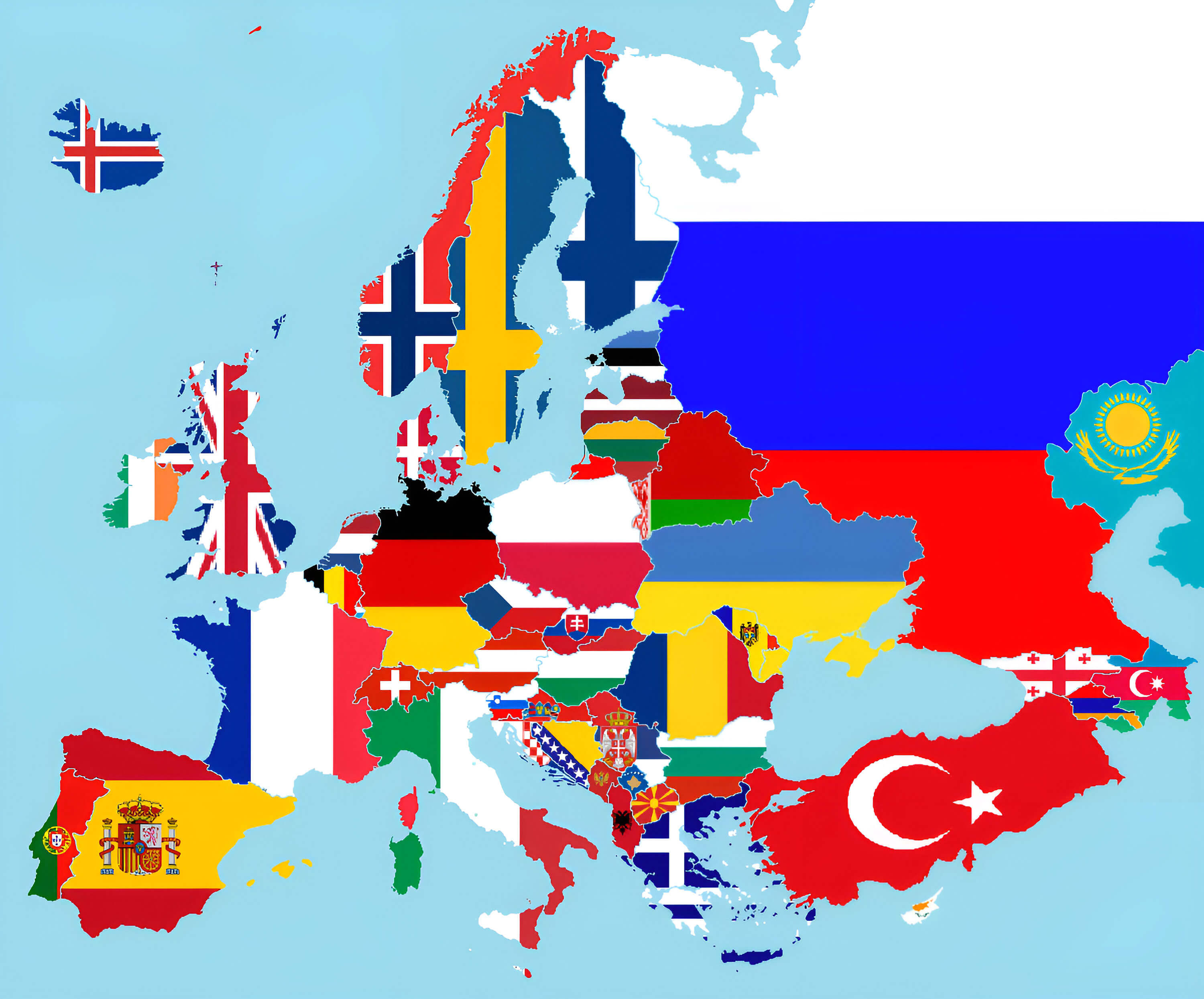 Carte drapeaux Europe