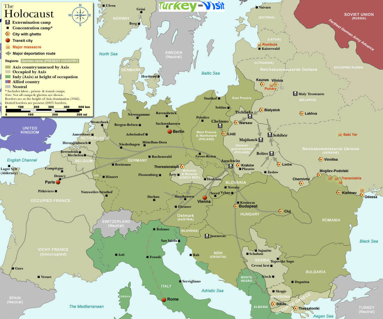 Carte holocauste Europe