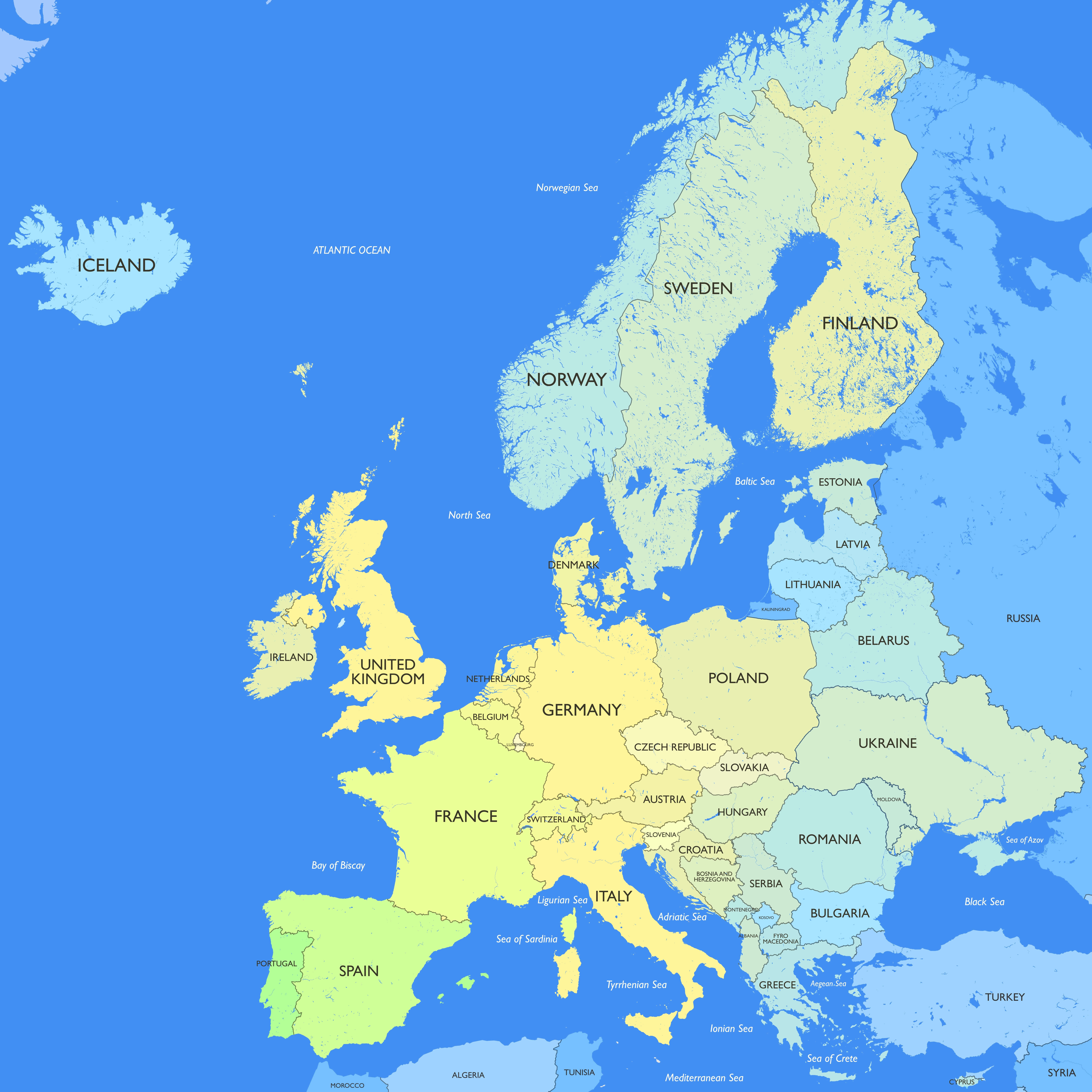 Carte membres union Europeenne