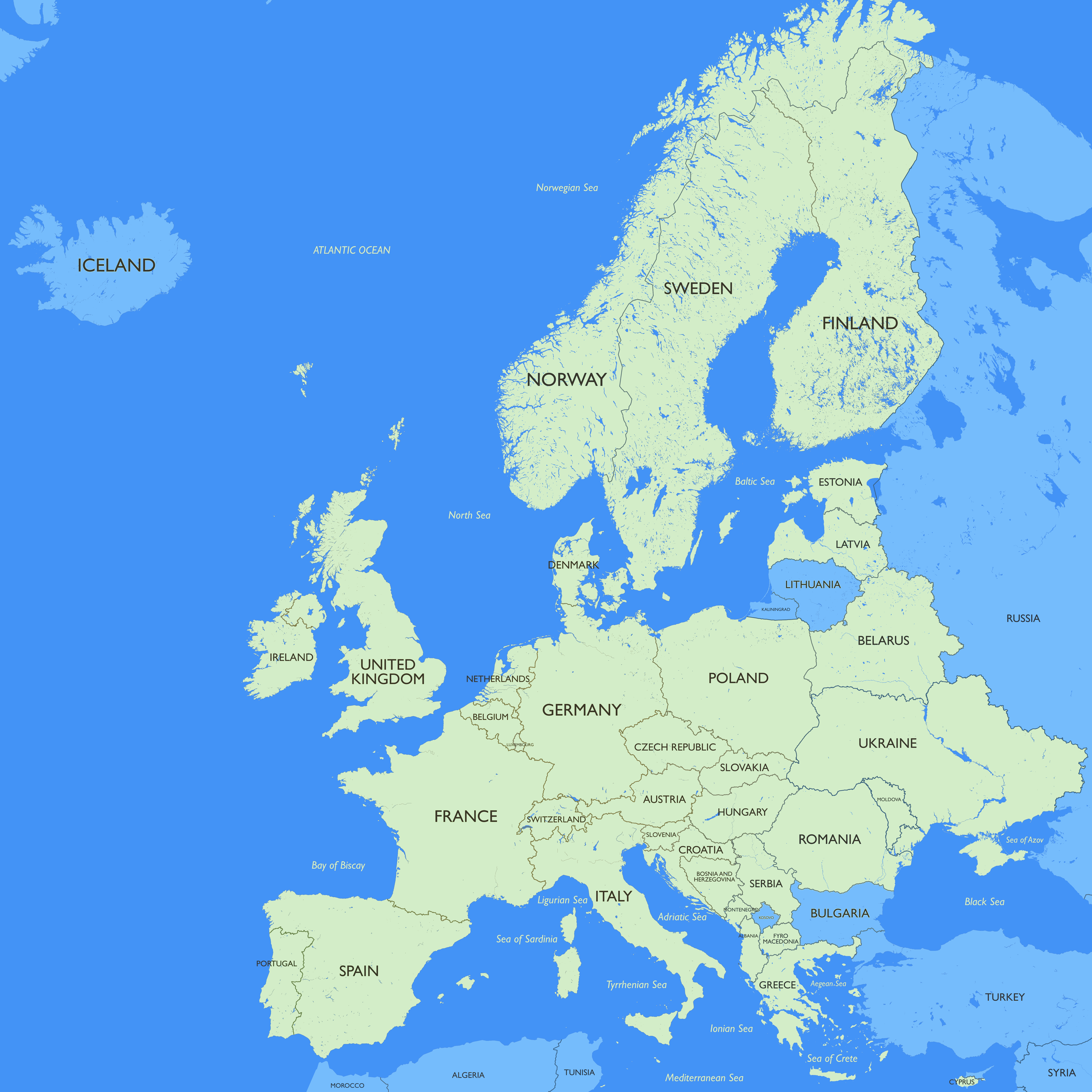 Carte pays membres union Europeenne
