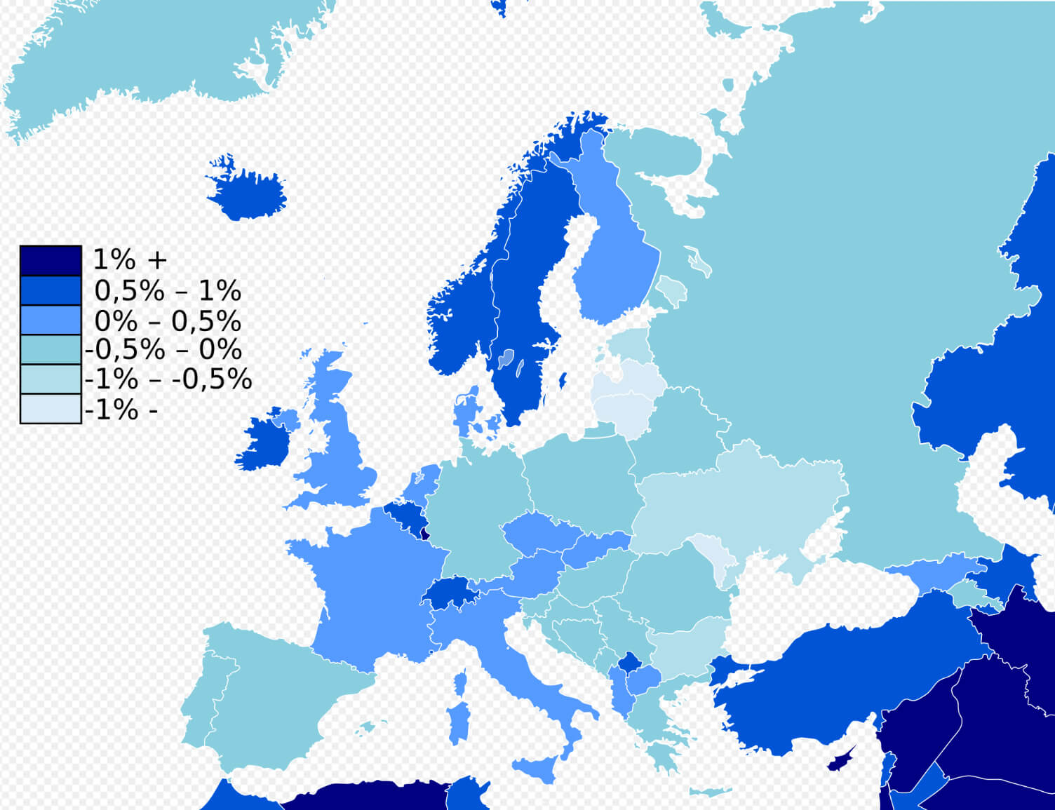 Carte Croissance Population Europe 2021