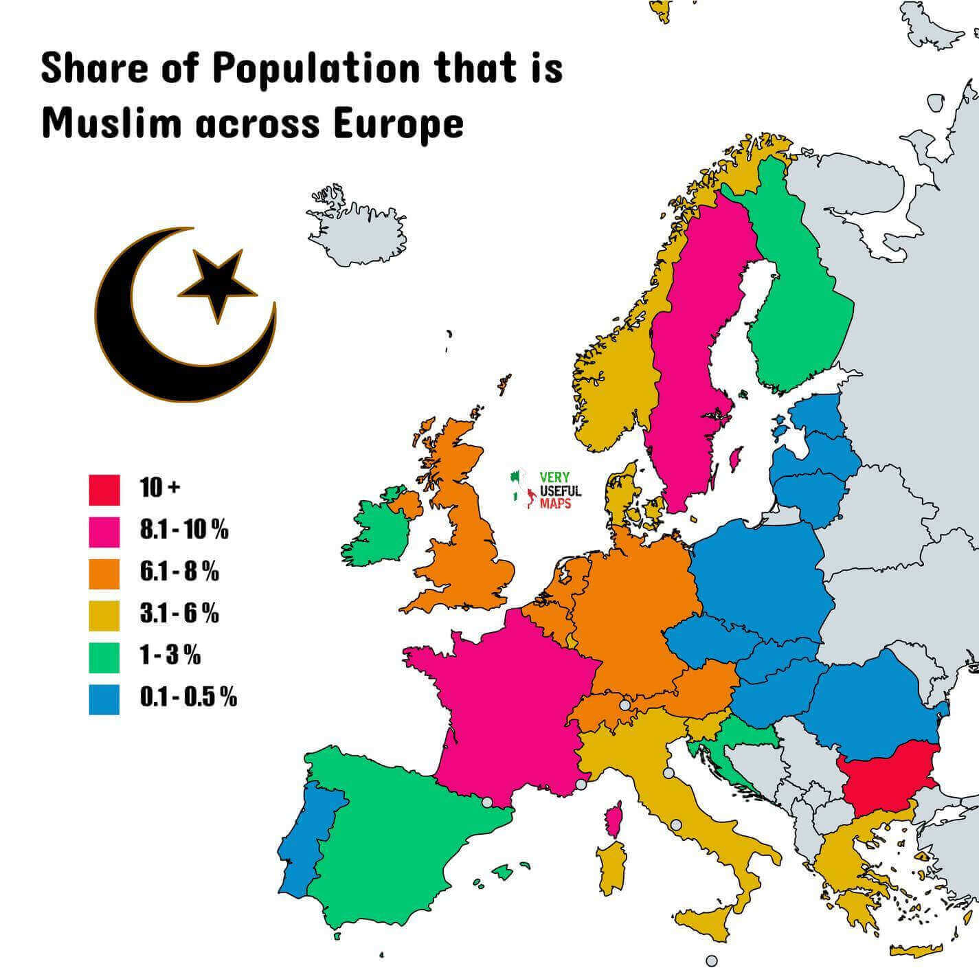 Carte Densite Population Musulmane Europe