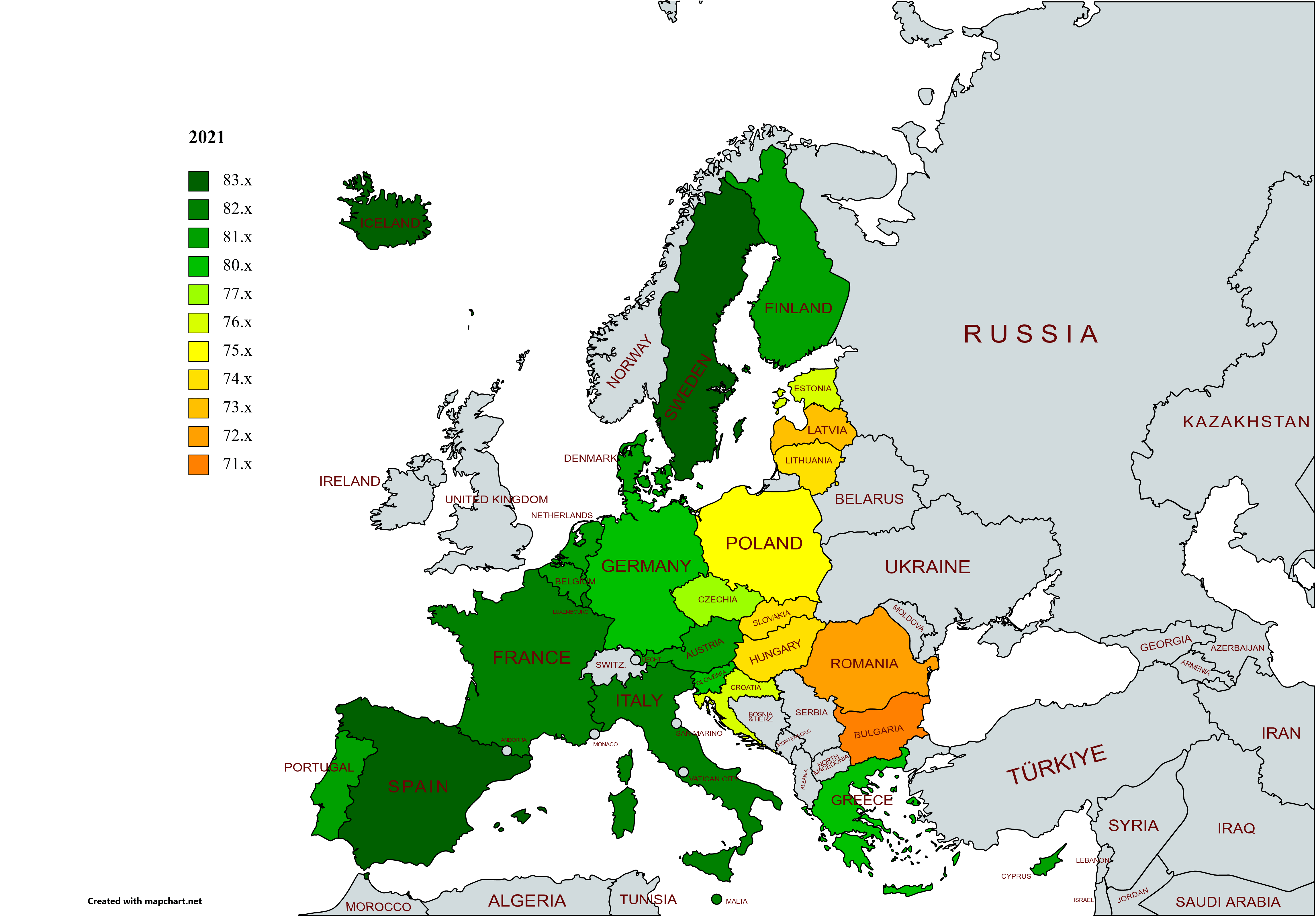Carte Esperance Vie Union Europeenne 2021