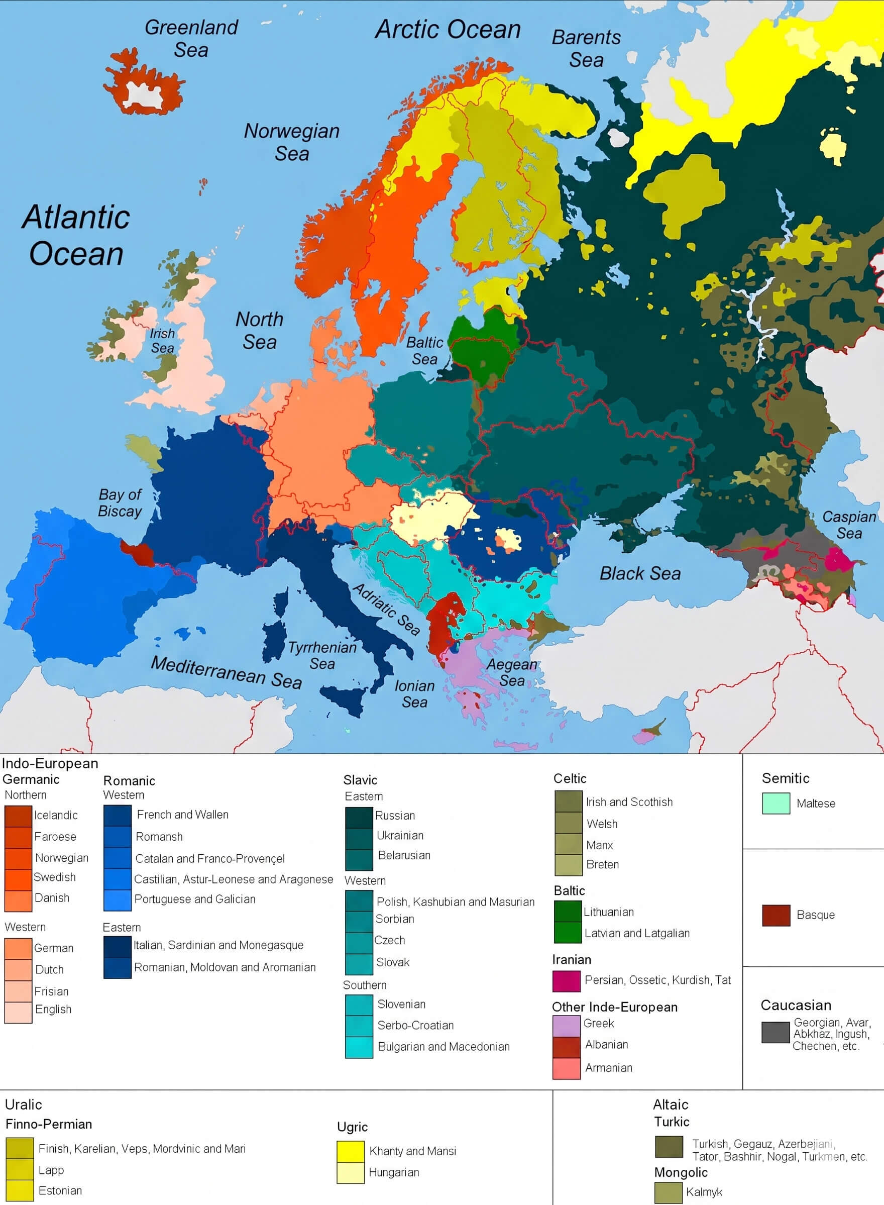 Carte Langues Parlees Europe
