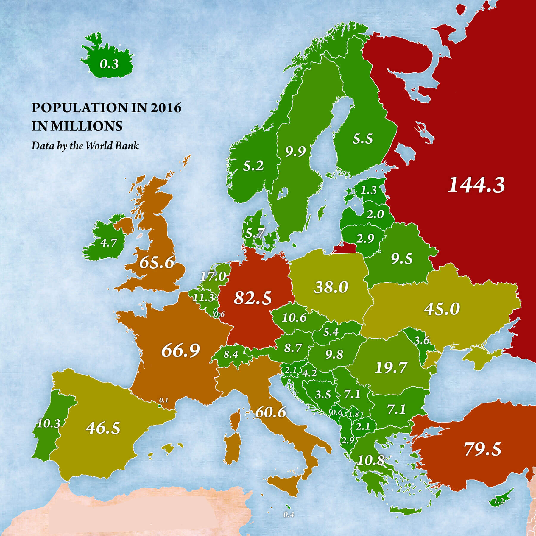 Carte Population Europe 2016