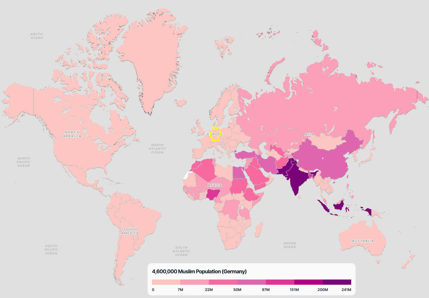 Carte Population Musulmane Allemagne Monde
