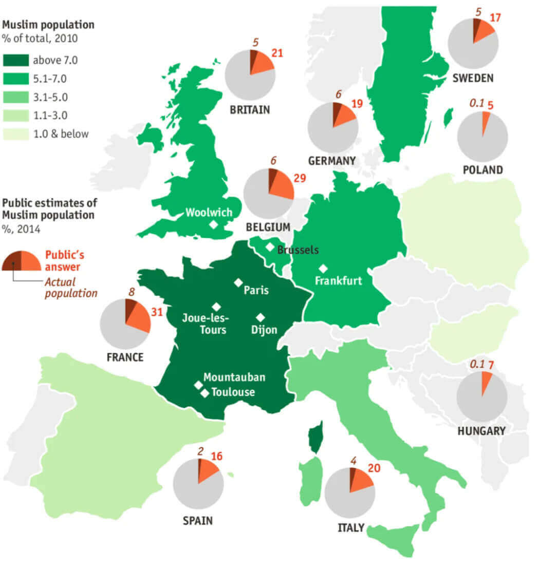 Carte Population Musulmane Europe 2010
