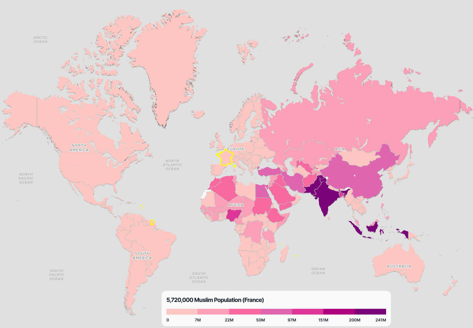 Carte Population Musulmane France Monde