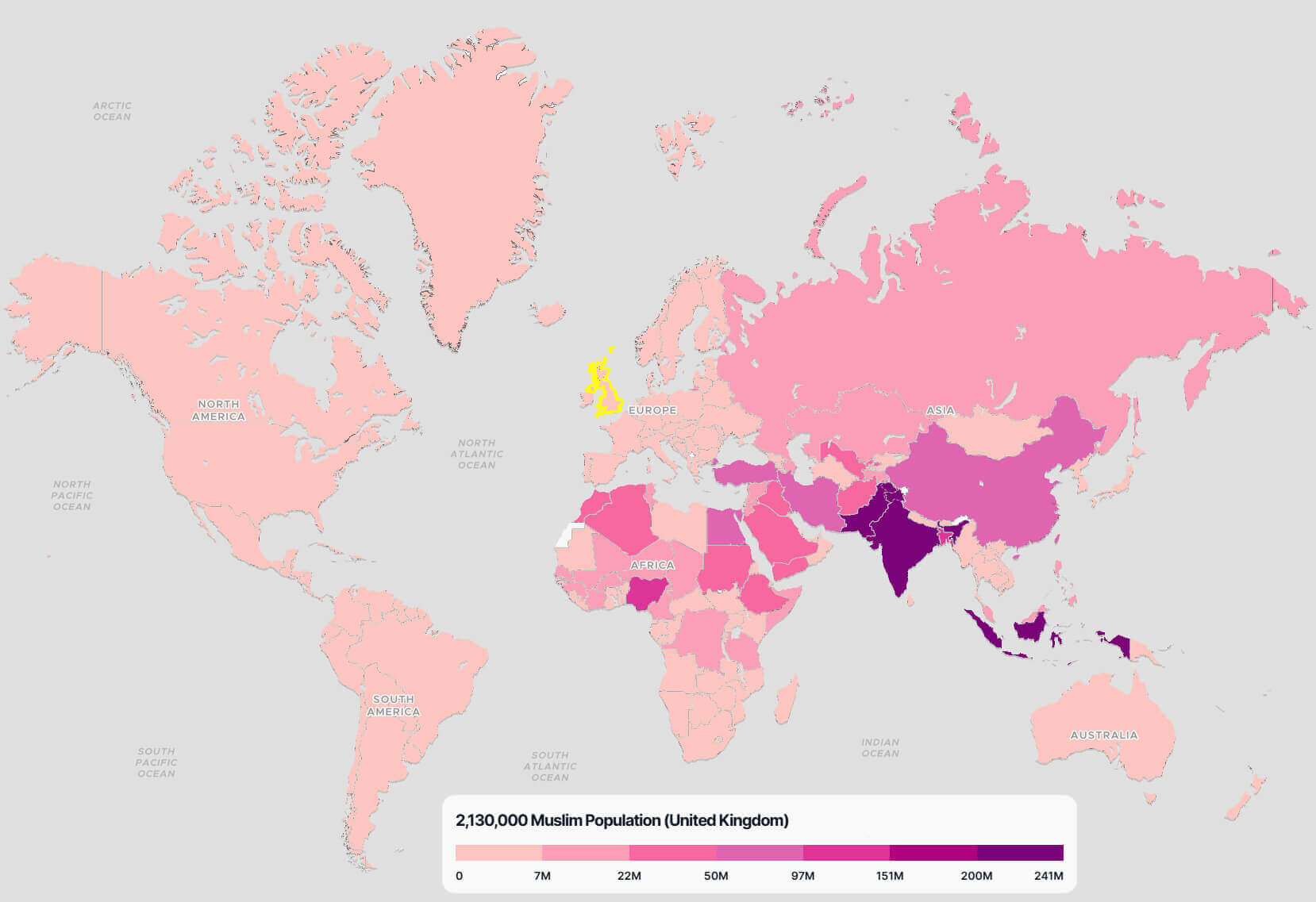 Carte Population Musulmane Royaume Uni Monde
