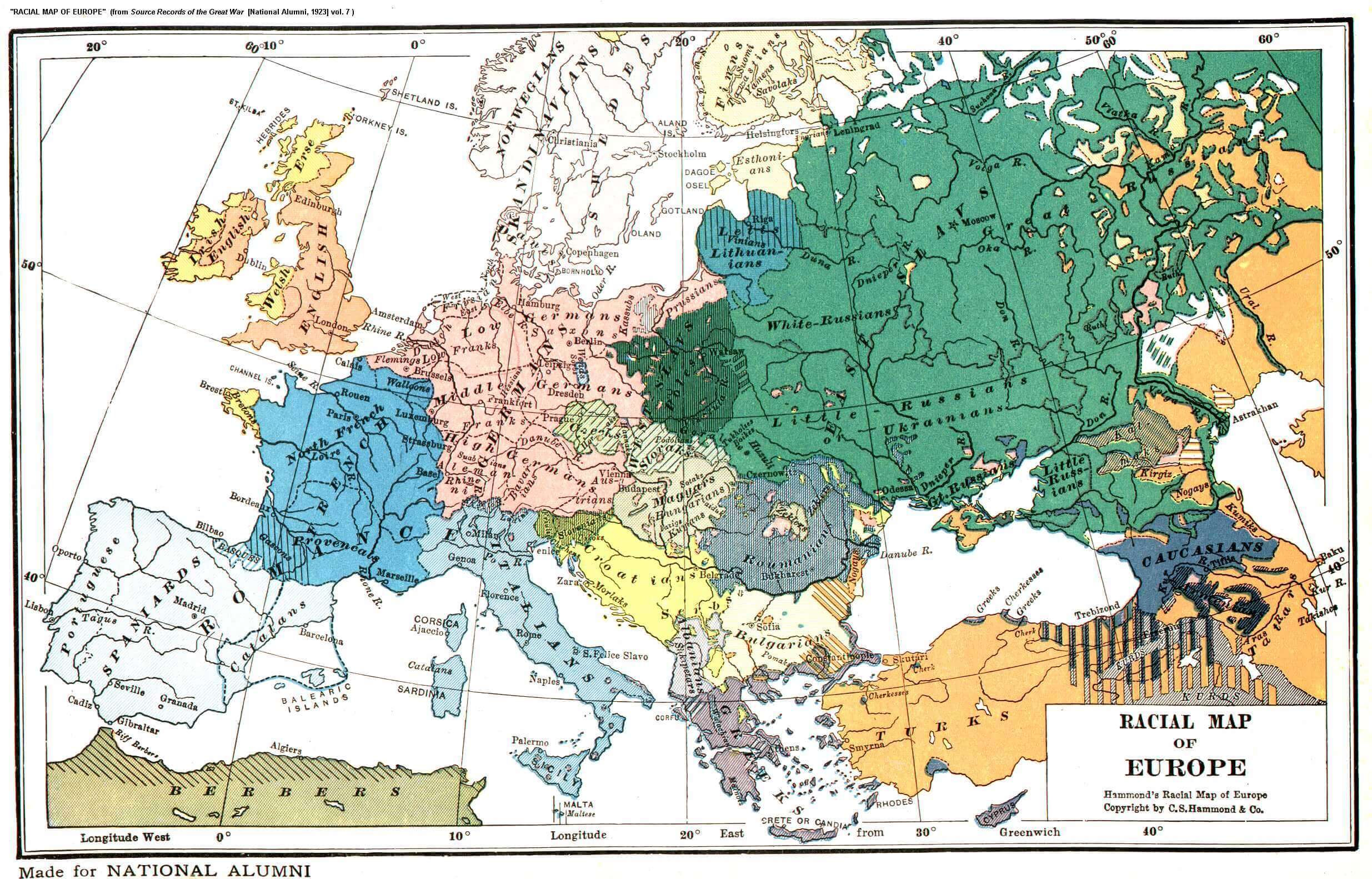 Carte Raciale Europe 