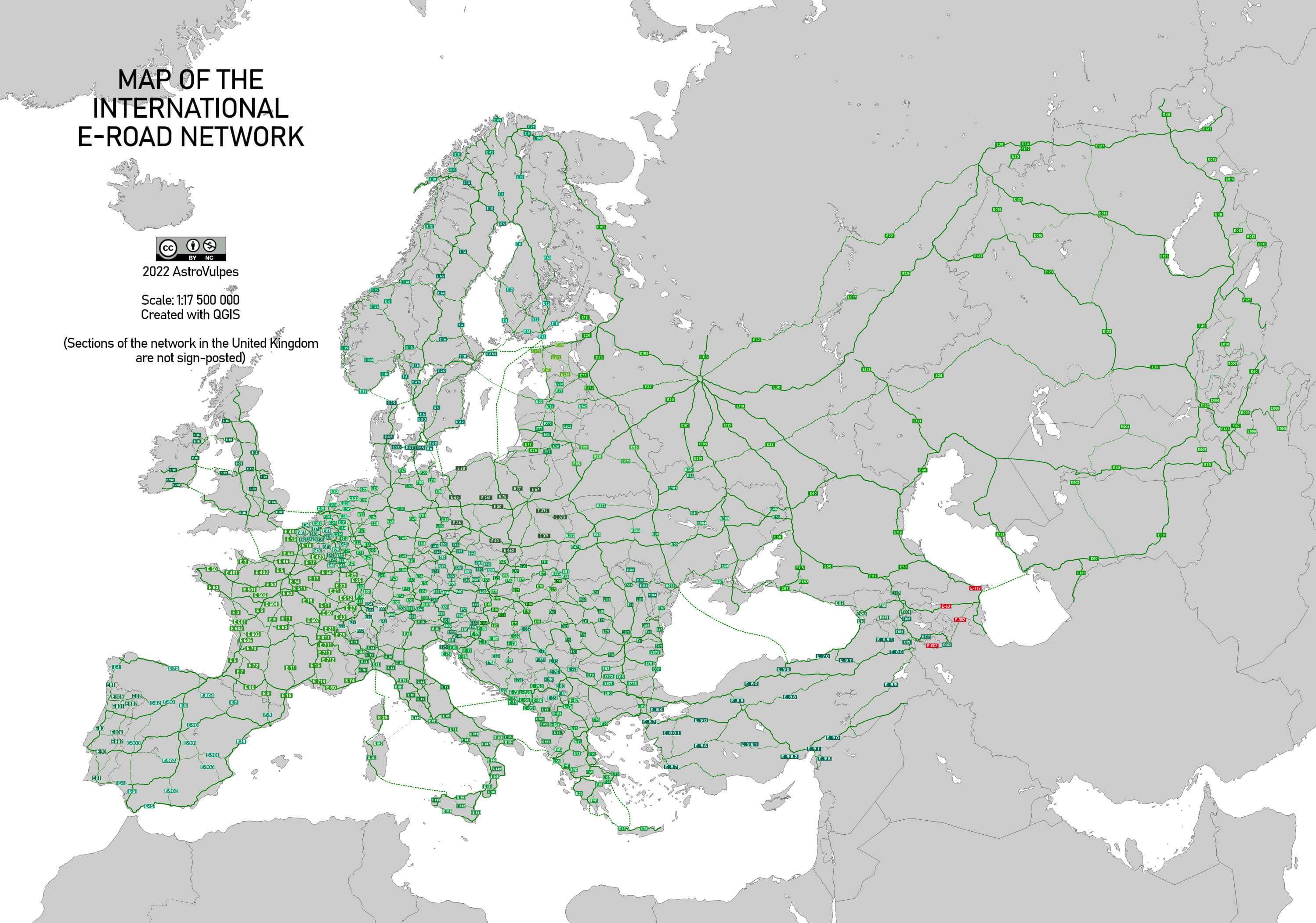 Carte Du Reseau Routier International Europeen