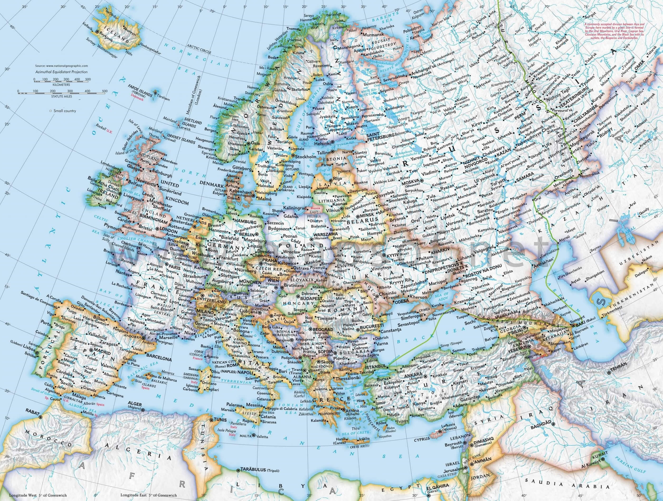 Carte Routiere De Europe