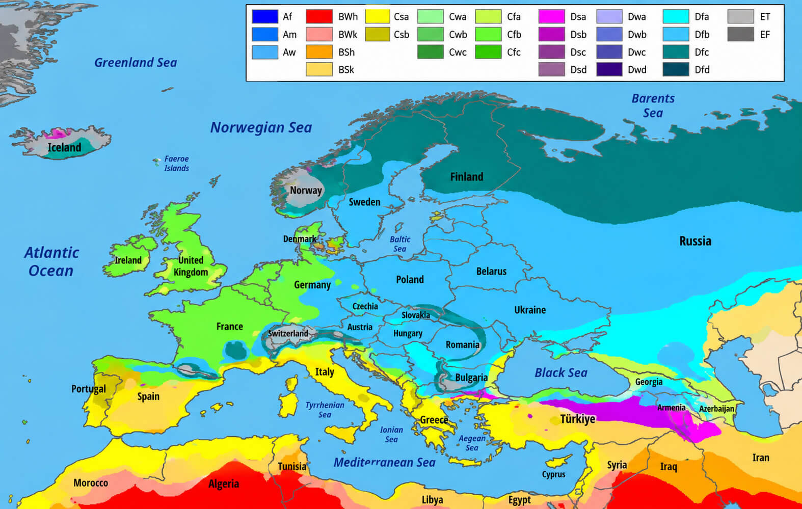 Carte Climatique De Europe Du Sud