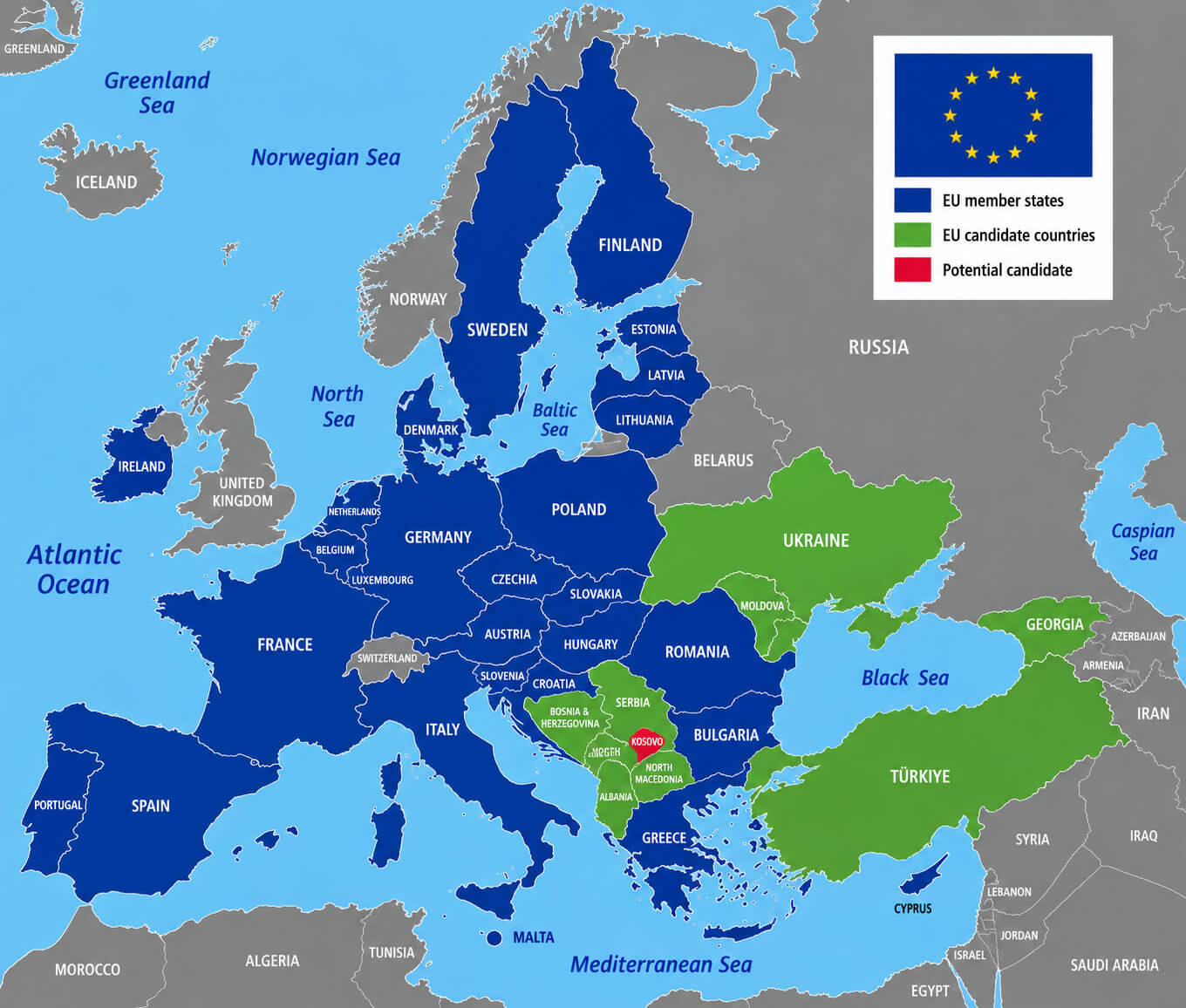Carte Detaillee Union Europeenne