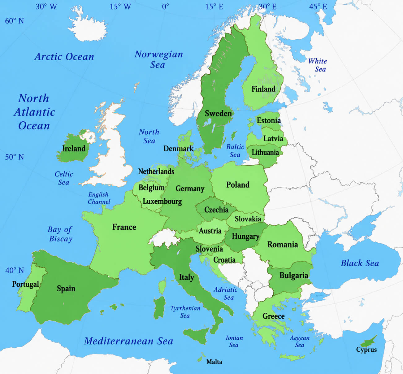 Carte Europe Union Europeenne