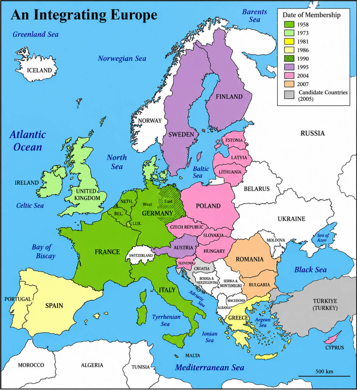 Carte Pays Union Europeenne