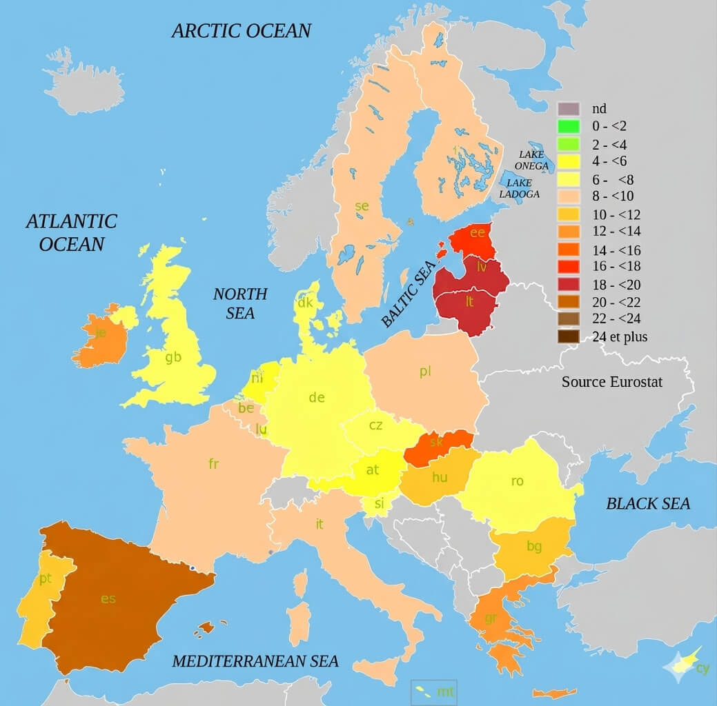Carte Taux Chomage Europe 2010
