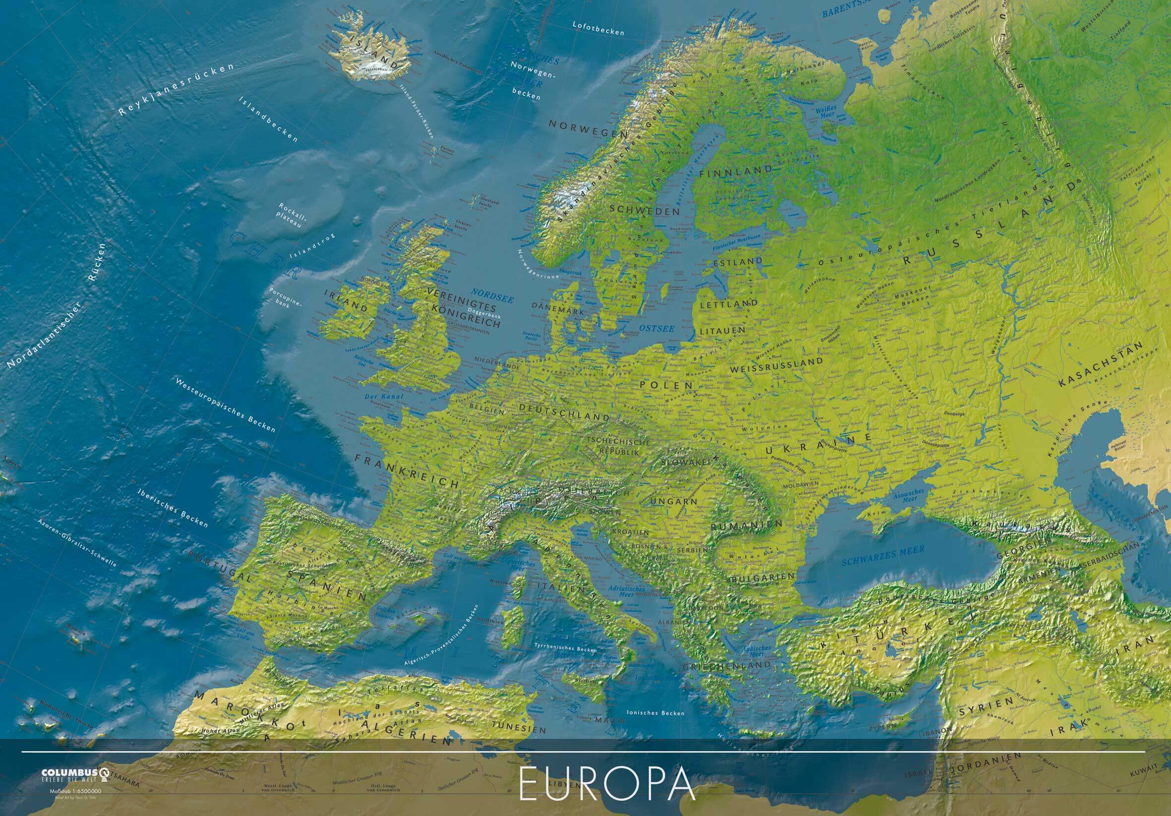 Carte Terrain Satellite Europe
