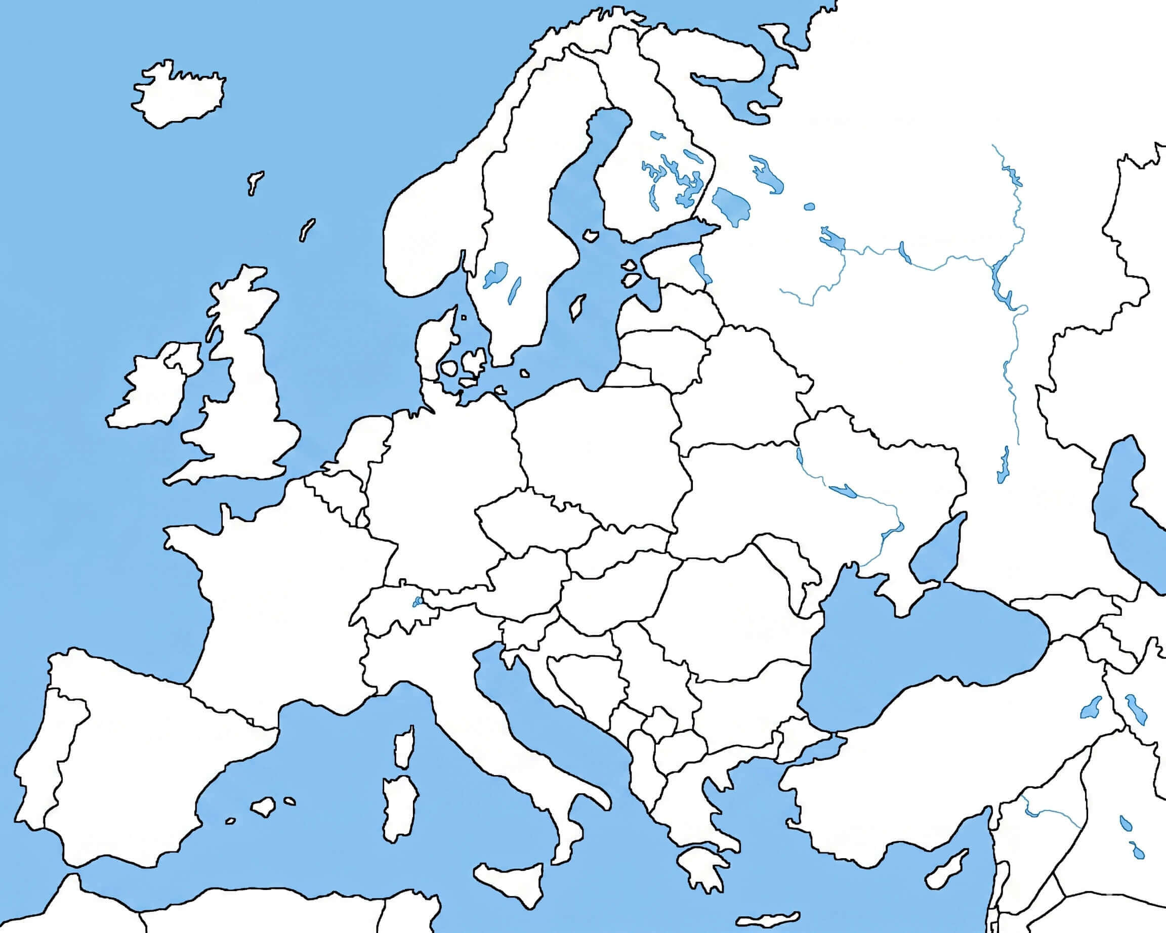Carte Vierge Contours Europe