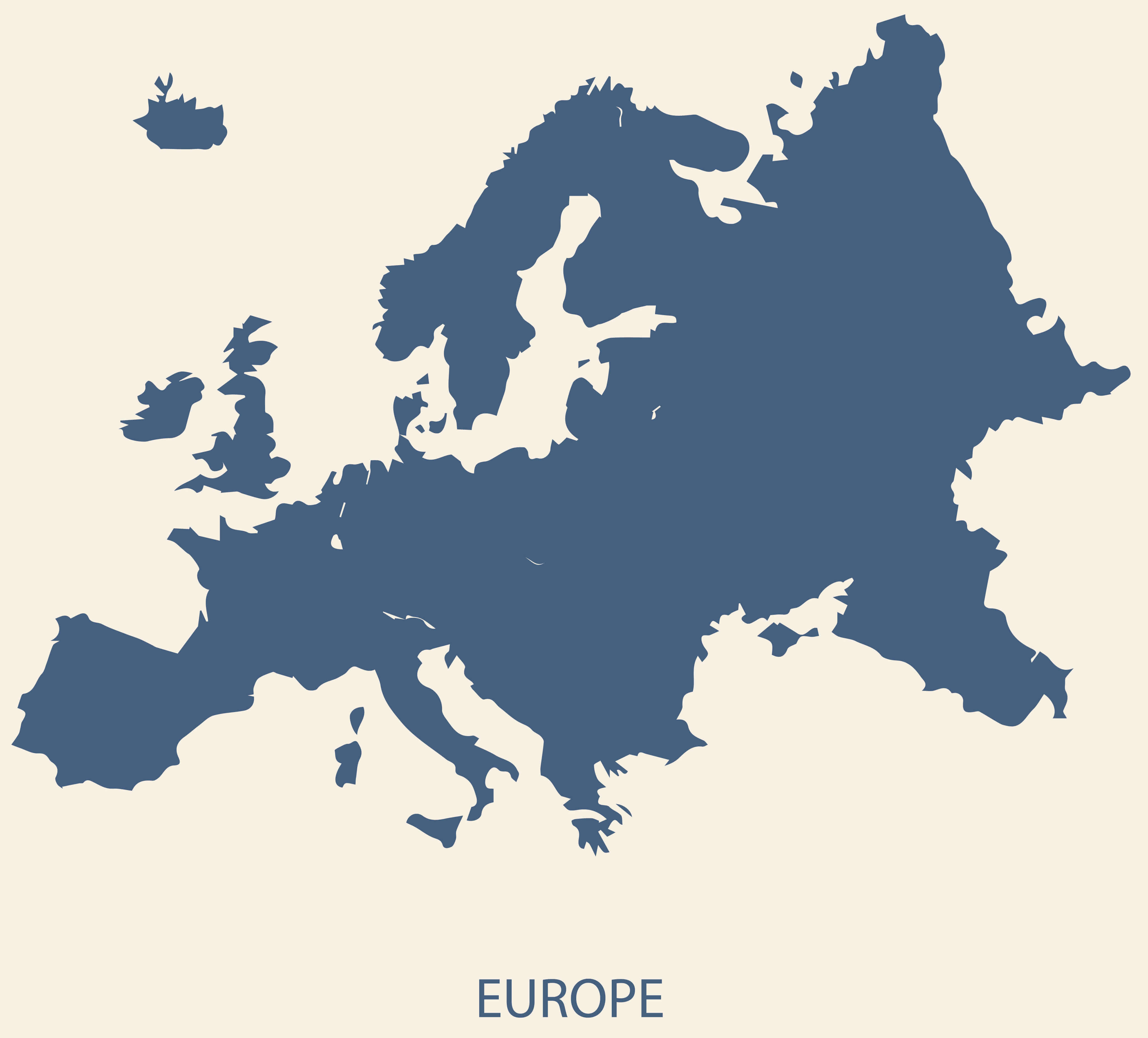 Carte Vierge Europe Silhouette