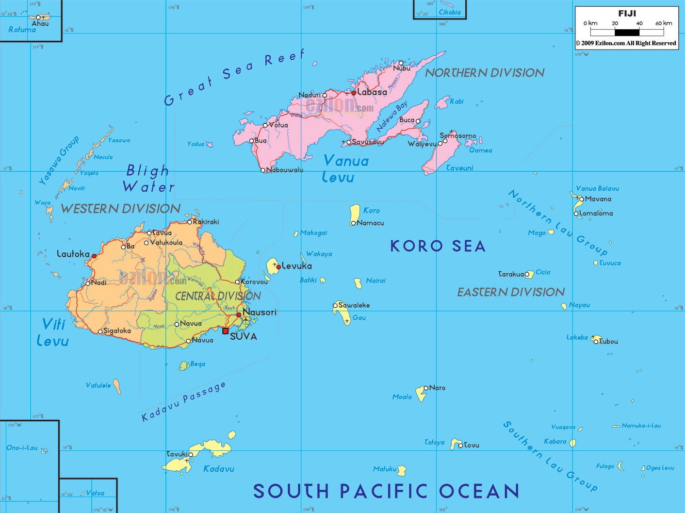 politique carte du fidji