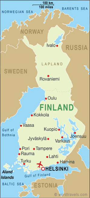 Finlande villes carte