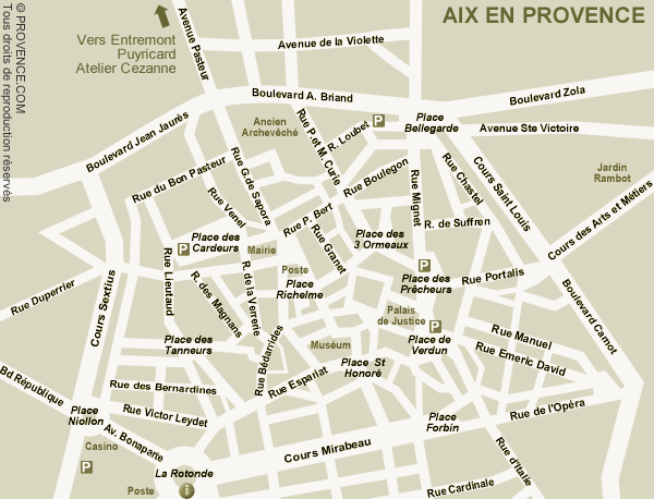 Aix en Provence street plan