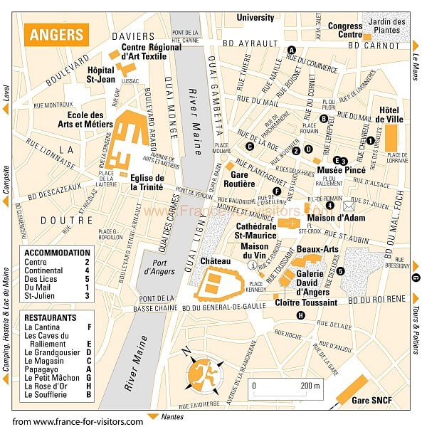 Angers ville centre plan