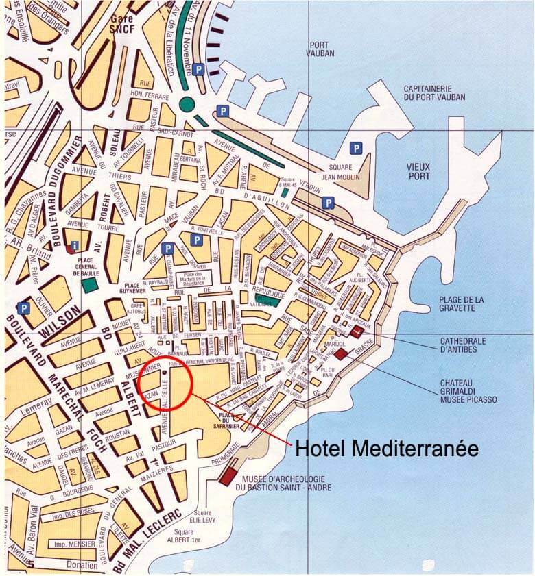 Antibes hotels plan