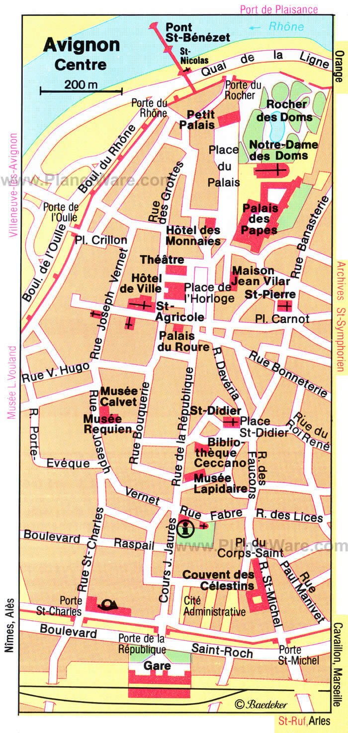 Avignon centre ville plan