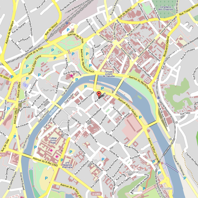 Besancon hotels plan