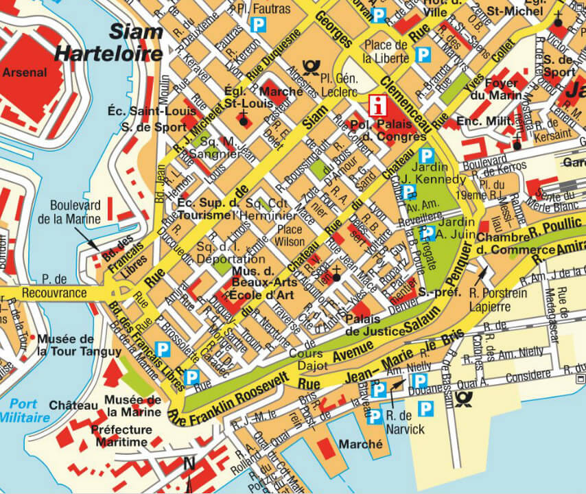 Brest ville centre plan