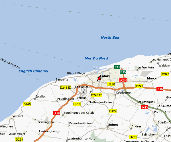 Calais itineraire plan