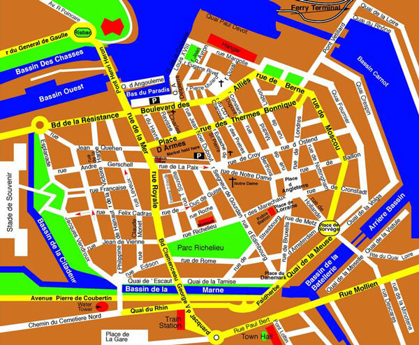 Calais street plan