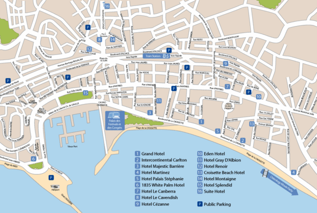 hotels plan de Cannes