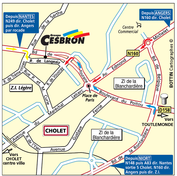 Cholet street plan