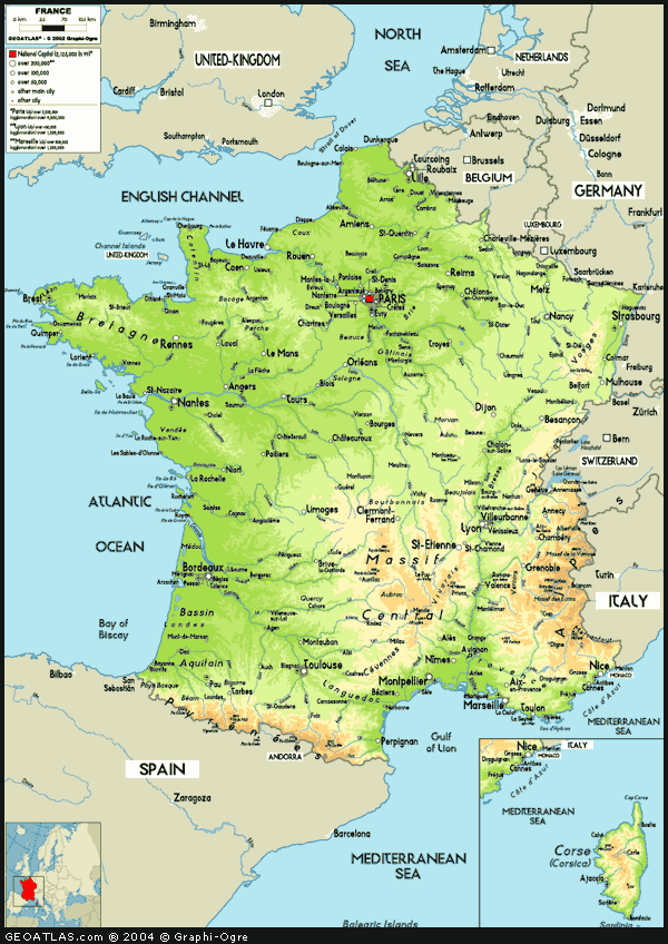 france physique carte