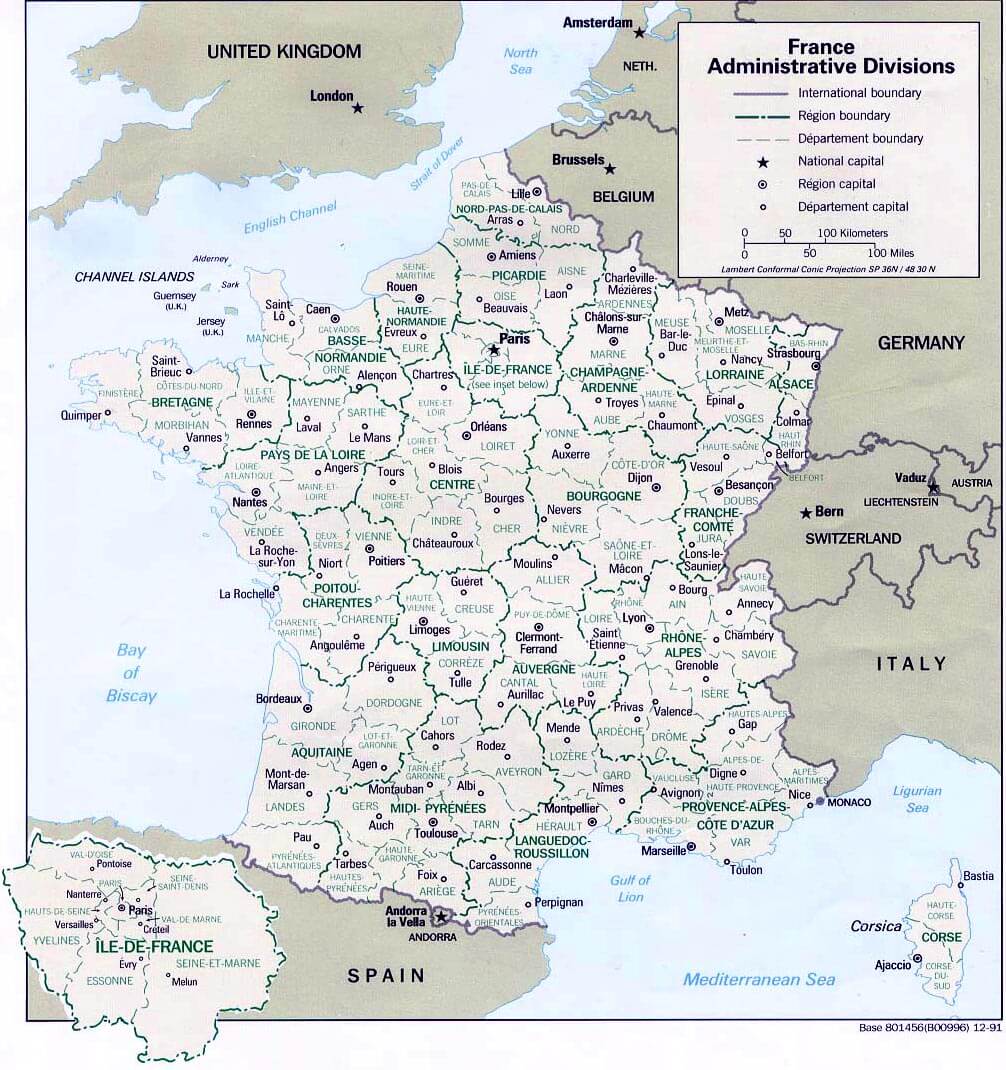 france regions carte