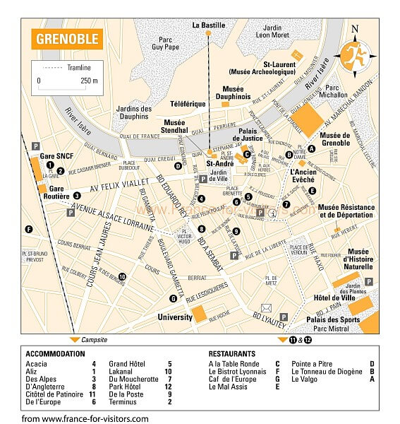 Grenoble touristique plan