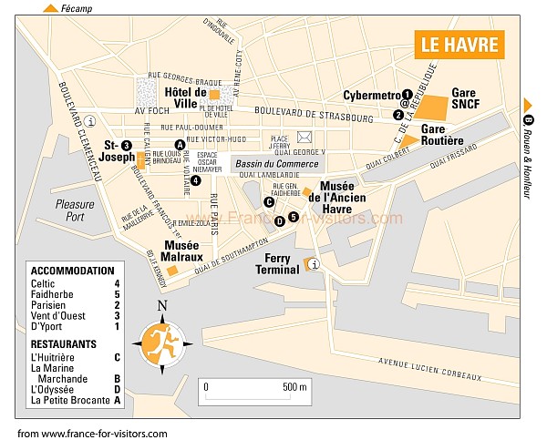 Le Havre centre ville plan
