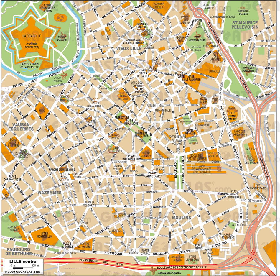 Lille ville centre plan
