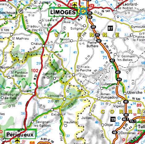 Limoges itineraire plan