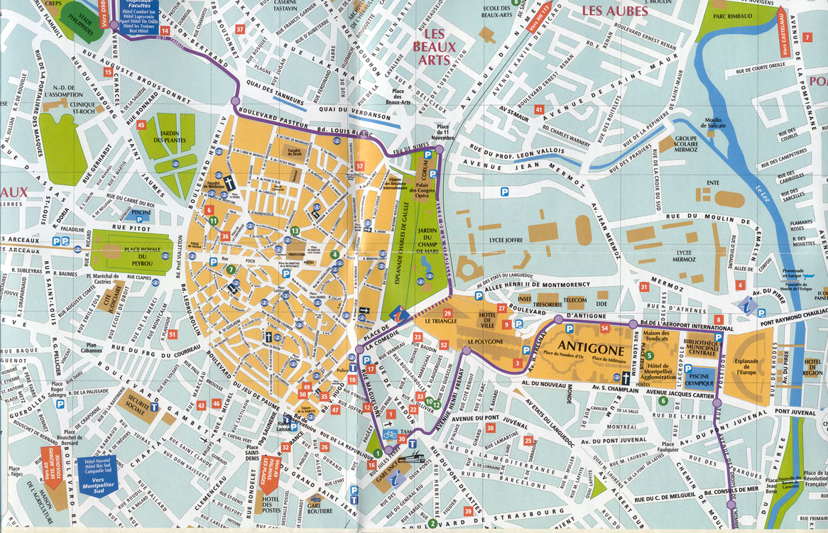 Montpellier hotels plan