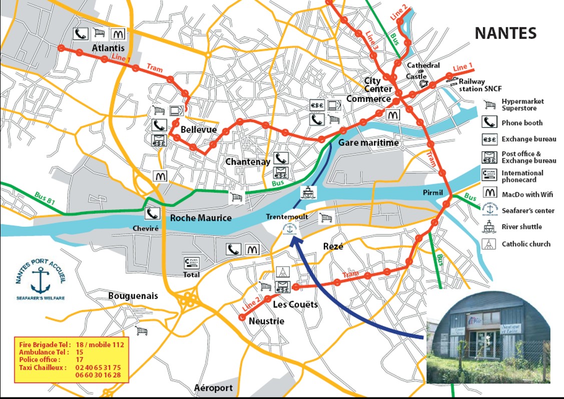 Nantes centre ville plan