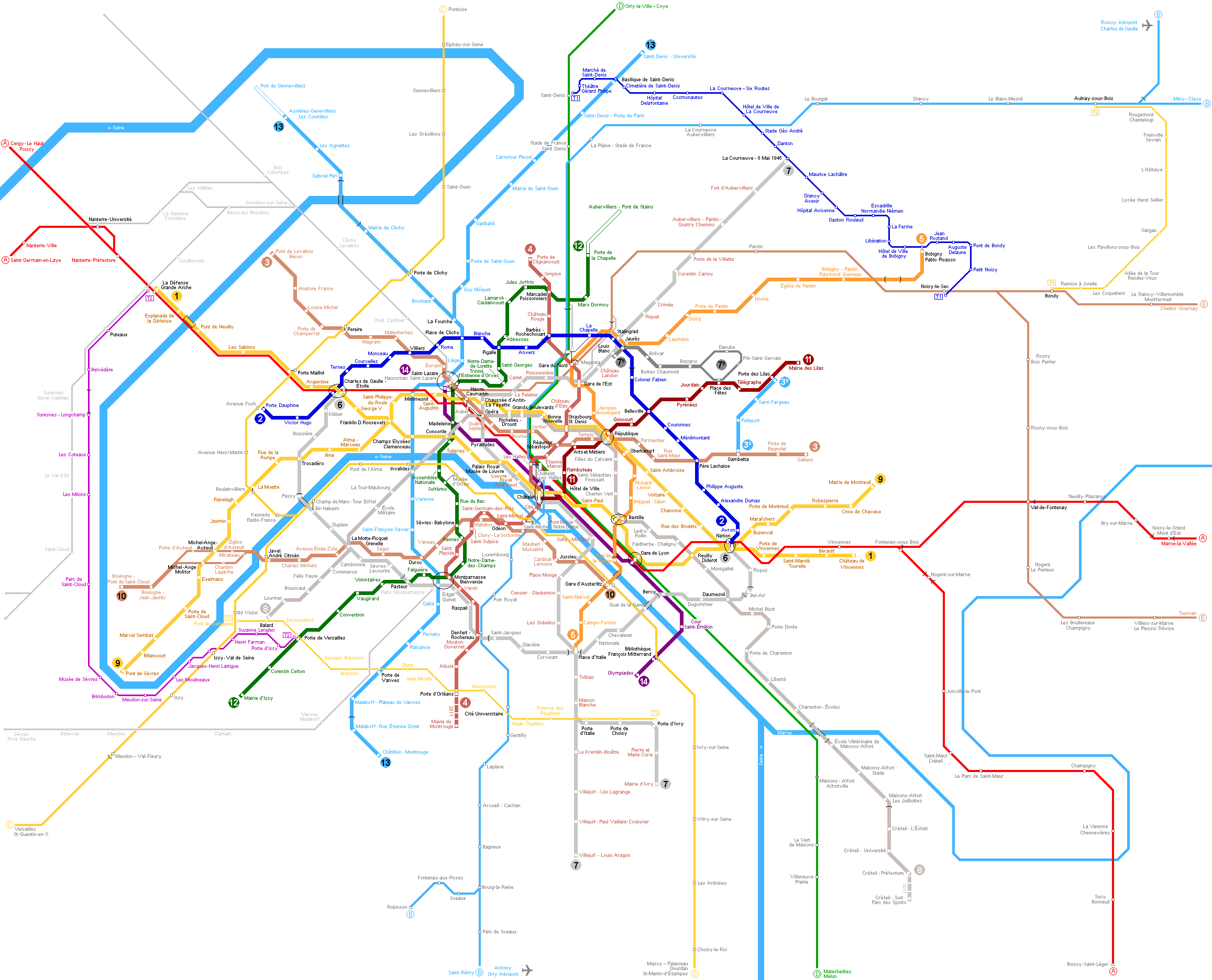 paris metro plan