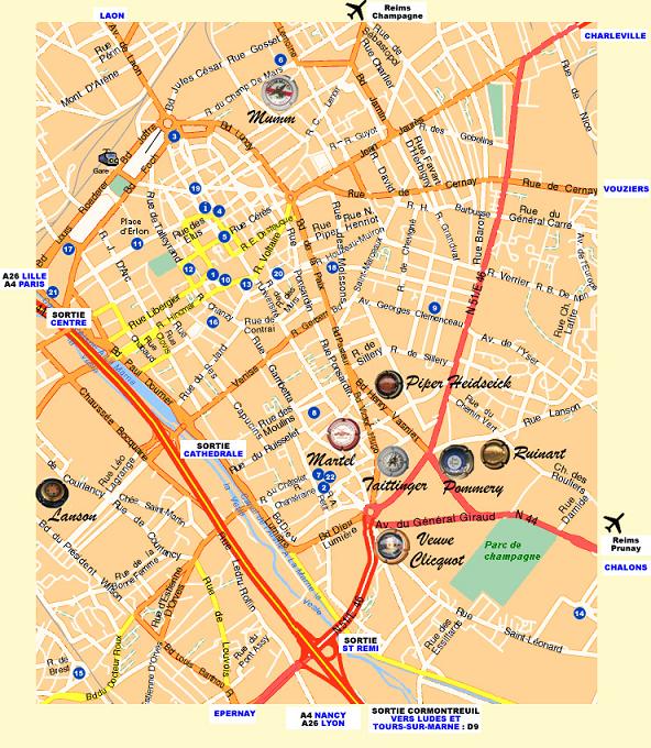 reims walking tour map