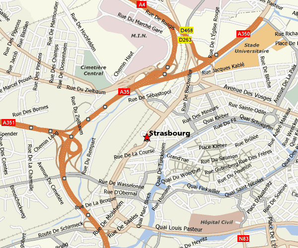 Strasbourg itineraire plan